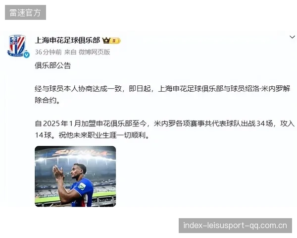 申花与米内罗解约：球队危机与球员选择的深层思考